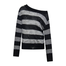 Load image into Gallery viewer, Color-Blocked Stripe Hoodie Loose Long Sleeve Autumn Top