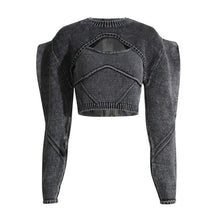 Load image into Gallery viewer, Knitting Two Piece Sets For Women Round Neck Long Sleeve Tops Square Collar Sleeveless Slimming Vests Solid Set Female New