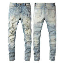 Lade das Bild in den Galerie-Viewer, Vintage Paint Broken Holes Pants Men's Jeans