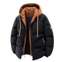 Cargar imagen en el visor de la galería, Chaqueta de algodón de dos piezas, holgada, informal, con capucha y cálida para hombre