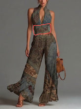 Load image into Gallery viewer, White Pleated Strap Neck Long Wide Leg Jumpsuit