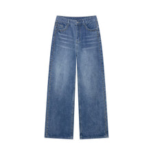 Load image into Gallery viewer, Rivet trimmed long straight leg jeans for women
