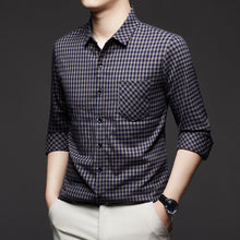 Load image into Gallery viewer, Men's Business Casual Long Sleeve Plaid Shirt