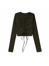 Load image into Gallery viewer, 2 Pieces Rib Knit Lace Up Slim Knitted Skirt Set