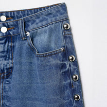 Load image into Gallery viewer, Side bead rivet decoration jeans for women