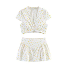 Load image into Gallery viewer, Floral Poplin Top+Mini Skirt Set