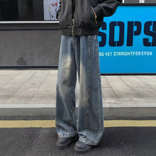 Load image into Gallery viewer, Vintage Blue Cut-Off Denim Pants for Men