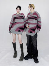 Load image into Gallery viewer, Autumn Men Striped Oversized Knitted Jumper Sweaters Hip Hop Streetwear Harajuku Fashion Couple Pullovers Knit Clothing
