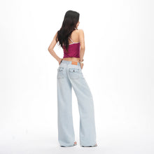 Load image into Gallery viewer, Light Blue Tencel Wide-Leg Jeans Women