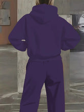 Lade das Bild in den Galerie-Viewer, Plus Size Casual Love Print Hoodie & Sweatpants Two-Piece Set