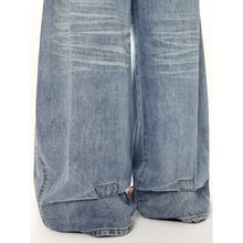 Load image into Gallery viewer, Design Sense Washed Bleached Wide-Leg Jeans for Women