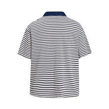 Load image into Gallery viewer, Emblem Embroidered Stripe Short Sleeve