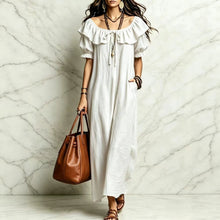 Load image into Gallery viewer, Casual Elegant Round Neck Ruffle Beach Vacation Dress for Women
