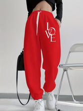 Lade das Bild in den Galerie-Viewer, Plus Size Casual Love Print Hoodie & Sweatpants Two-Piece Set