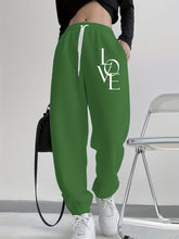 Lade das Bild in den Galerie-Viewer, Plus Size Casual Love Print Hoodie & Sweatpants Two-Piece Set