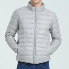 Cargar imagen en el visor de la galería, Abrigo holgado de algodón ligero de invierno con cuello alto para hombre