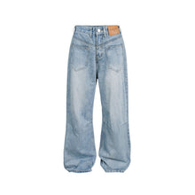 Load image into Gallery viewer, Washed Loose Casual Wide Leg Long Pants with Pocket Design Denim Trousers