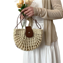 Load image into Gallery viewer, Straw woven bag women's beach bag crossbody shoulder bag armpit saddle bag