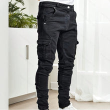 Load image into Gallery viewer, Men's Skinny Jeans with Washed Finish, Retro Design, Versatile Fit