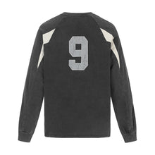 Load image into Gallery viewer, Badge Print Washed Distressed Long Sleeve T-Shirt for Men
