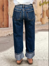 Load image into Gallery viewer, Plus Size Blue High-Waisted Straight Leg Jeans