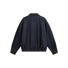 Load image into Gallery viewer, Loose Barn Style Patchwork Turn-down Collar Denim-like Jacket Coat