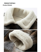 Cargar imagen en el visor de la galería, Chaqueta informal corta de lana ondulada para hombre