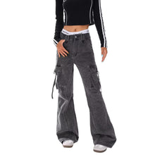 Load image into Gallery viewer, Washed Belted Cargo Jeans for Men and Women