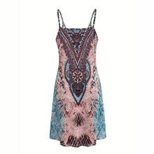 Load image into Gallery viewer, Chic Colorful Printed Low-Cut Strap Dress with Off-Shoulder Design for Women