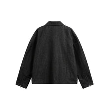 Load image into Gallery viewer, Classic Raw Denim Structured Patchwork Loose Short Shouldered Jacket