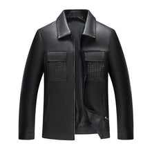 Lade das Bild in den Galerie-Viewer, Turn-down Collar Leather Jacket
