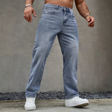 Load image into Gallery viewer, Washed Vintage Blue Denim Pants for Men,
