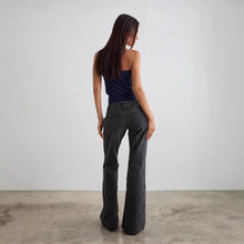 Load image into Gallery viewer, Elastic Slim Fit Solid Color Flared Jeans for Women