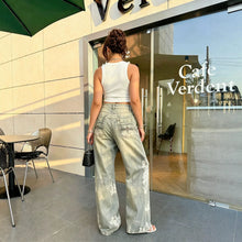 Cargar imagen en el visor de la galería, Fashion Lace Color Brick Ripped 3D Printed Jeans