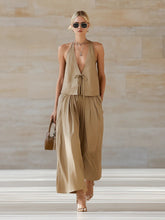 Load image into Gallery viewer, Style Solid Color Sleeveless Casual Loose Fit Two-Piece Set Tank Top amp Wide-Leg Pants Women's Outfit