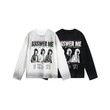 Load image into Gallery viewer, Streetwear Spray-Painted Character Print Round Neck Loose Long Sleeve T-Shirt