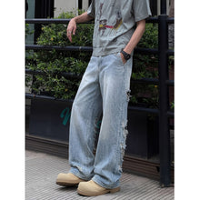 Load image into Gallery viewer, Jeans Men Lightweight Straight Leg High-End Loose Wide Leg Long Pants