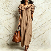Load image into Gallery viewer, Casual Elegant Round Neck Ruffle Beach Vacation Dress for Women