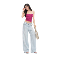Load image into Gallery viewer, Light Blue Tencel Wide-Leg Jeans Women