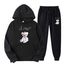 Load image into Gallery viewer, Men's Bear Print Fleece Hooded Sweatshirt Set