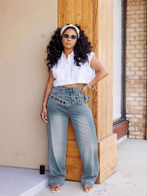 Load image into Gallery viewer, Street Style Detachable Multi-Pocket Belted Washed Distressed Denim Pants