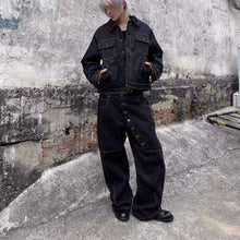 Load image into Gallery viewer, Curved Long Button-Down Design Jeans