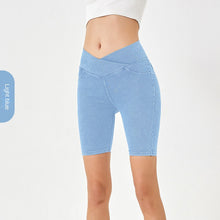 Load image into Gallery viewer, High-Waisted Waist Stretchy Slimming Denim Shorts With Pockets