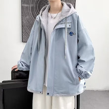 Load image into Gallery viewer, US Mountain Series Techwear Faux Two-Piece Zipper Windbreaker Jacket with Pockets for Outdoor Camping Hiking