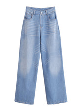 Load image into Gallery viewer, Vintage distressed long jeans for women