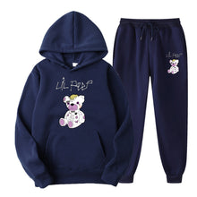 Load image into Gallery viewer, Men's Bear Print Fleece Hooded Sweatshirt Set