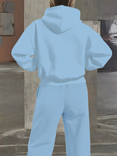 Lade das Bild in den Galerie-Viewer, Plus Size Casual Love Print Hoodie & Sweatpants Two-Piece Set