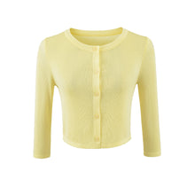Load image into Gallery viewer, Shirt Mid-Sleeve Lightweight Knit Cardigan Light and Elegant Simple Round Neck Sun Protection Jacket