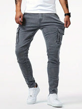 Load image into Gallery viewer, Men's Skinny Jeans with Washed Finish, Retro Design, Versatile Fit