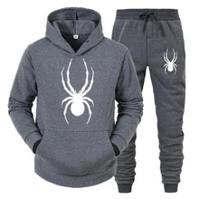 Load image into Gallery viewer, Men's Plus Size Spider Print Hoodie and Sweatpants Set